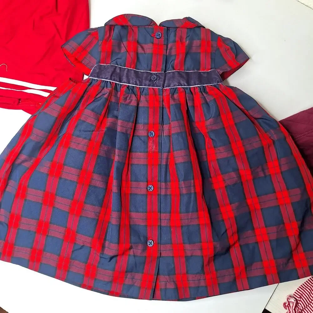 Janie and Jack Baby Lot 6-12m Dresses Plaid Holiday Outfit Sailor Sweater Romper